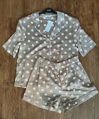 Buy M&S Spot Print Shortie Pyjamas Set UK 6/8/10/12/22 • 13.99£