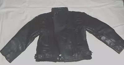Buy Baby Biker Black Leather Motorcycle Jacket Style A5 Size 26  Excellent Condition • 17.99£