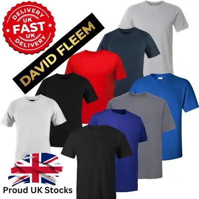 Buy Mens Plain T-Shirt 2 Pack 3 Pack 5 Pack 100% Cotton High Quality Solid Tee Shirt • 18.99£