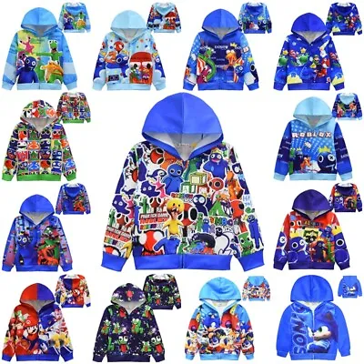 Buy Kids Boys Girls Cartoon Zip Up Coat Jacket Hooded  Hoodies Outerwear Tops Gift • 11.99£