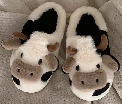 Buy Women’s Slippers Slip On Comfy Cow Calf Cute Animal Cartoon | SIZE 4 - 6 UK  • 9.99£