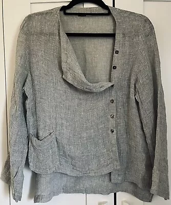 Buy CREA CONCEPT Grey Summer Asymmetric Jacket Size 10-12 Lagenlook Boho Arty Casual • 35£