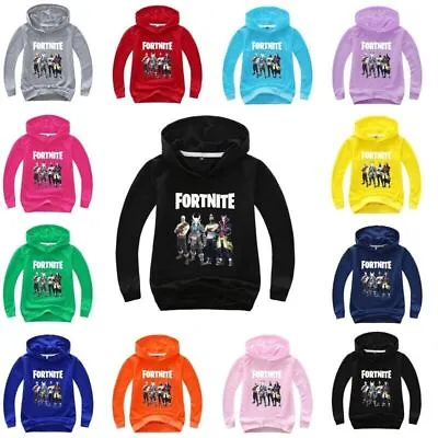 Buy Kids FORTNITE Hoodie Boys Long Sleeve Hooded Pullover Casual Tops Sweatshirt NEW • 11.69£
