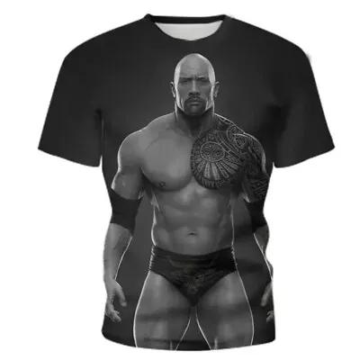 Buy Summer Kids Boys Adults WWE Rock Dwayne Print 3D T-shirt Tops  NEW • 10.99£