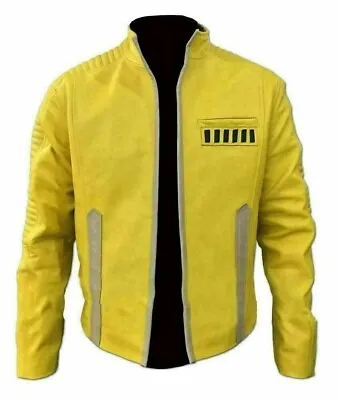 Buy Star Wars Luke Sky Walker Biker Motorcycle Yellow Faux Leather Jacket For Men • 65.66£