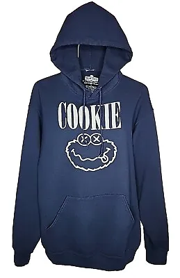 Buy Sesame Street Women's Navy Blue Cookie Monster Pullover Hoodie Sweatshirt L • 23.73£