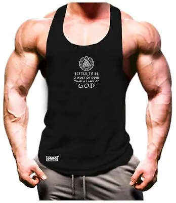 Buy Wolf Of Odin Vest Gym Clothing Bodybuilding Workout Boxing Vikings MMA Tank Top • 11.99£