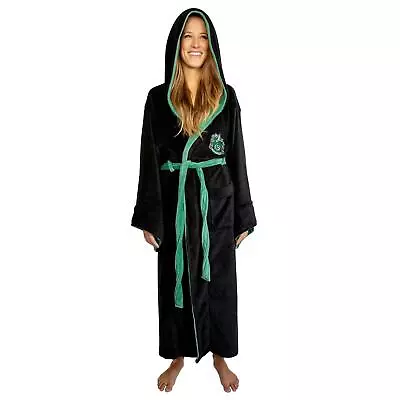Buy Harry Potter Slytherin Hooded Bathrobe For Adults One Size Fits Most • 66.36£