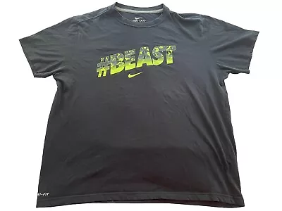Buy Nike Black # Beast T-Shirt Youth XL Green Graphic Print Dri-Fit Preowned • 5.91£
