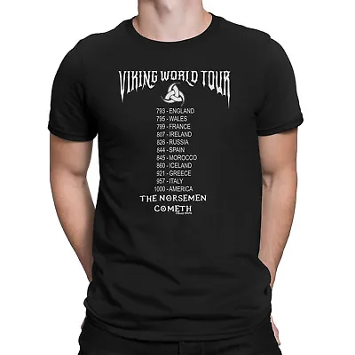Buy Viking World Tour The Norsemen Cometh Mens Organic Vikings T-Shirt Odins Gift • 10.99£