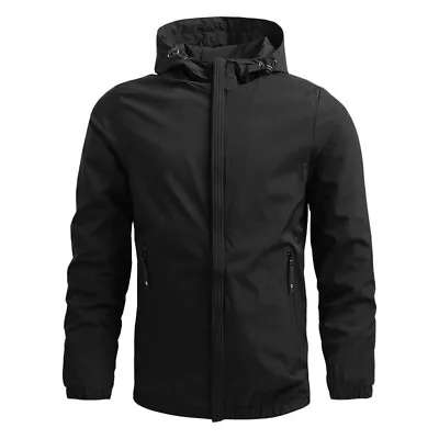 Buy Mens Waterproof Jacket Coat Climbing Camping Trekking Windbreaker Sports Jacket • 14.99£