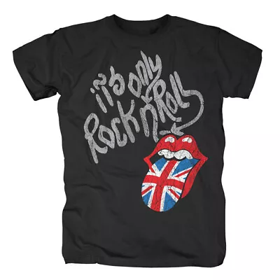 Buy The Rolling Stones Rock N Roll UK Tongue Official Merch T-Shirt Black New • 21.89£