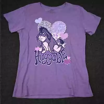 Buy Huggable Eeyore & Hearts Graphic Purple T-shirt By Disney Store Sz Xlarge Slim  • 17.99£