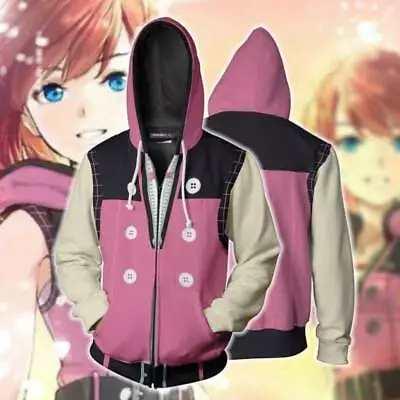 Buy Kingdom Hearts Kairi Hoodie 3D Print Sweatshirt Zipper Hooded Casual Jacket Top  • 25.08£