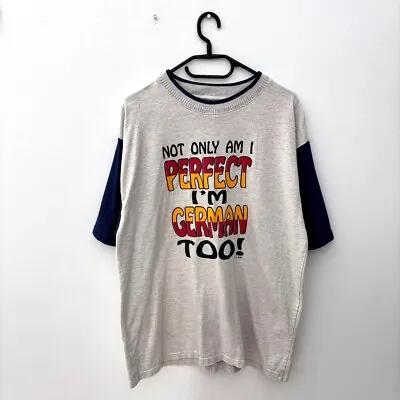 Buy Vintage Im German Too Grey Tourist T-shirt Large 1992 Novelty • 12.99£