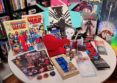 Buy Gift Set! Marvel Avengers X-men Merch! T-shirt (med) Beanie Socks Pins & More! • 142.48£