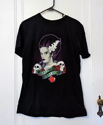 Buy Bride Of Frankenstein Graphic T-Shirt Together Forever Size Medium Black Tee • 8.50£