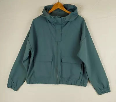 Buy FLX Women Green Jacket Small Green Full Zip Hooded Pockets • 33.77£