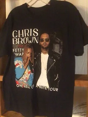 Buy Chris Brown Fetty Wap One Hell Of A Night Tour Shirt Sz M • 19.27£