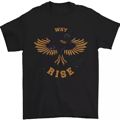 Buy Rising Phoenix Motivational Message Quote Mens T-Shirt 100% Cotton • 10.48£