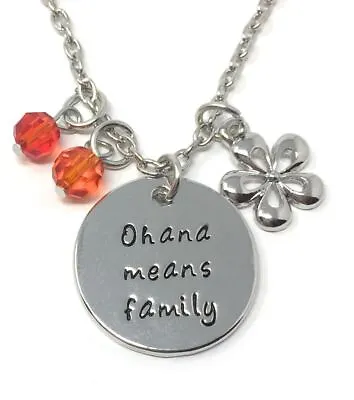 Buy Silver-Tone 'Ohana Means Family' Lilo And Stitch Engraved Necklace 18  Jewellery • 3.99£