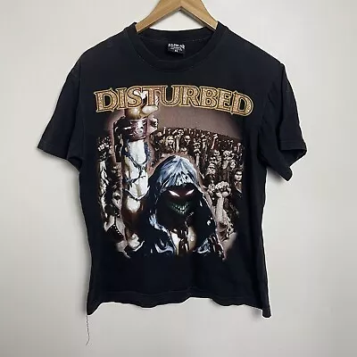 Buy Disturbed Mens Shirt Black Medium Short Sleeve Double Sided Graphic Cotton Rock  • 12.64£