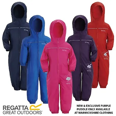 Buy Regatta Puddle Iv Boys Girls Waterproof All In One Rain Suit Kids Childrens • 11.95£