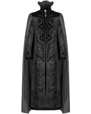 Buy Punk Rave Mens Gothic Cloak Coat Long Jacket Black Velvet Steampunk Vampire Cape • 174.99£