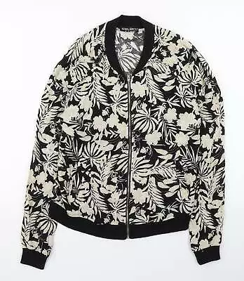 Buy Select Womens Black Floral Jacket Size 12 Zip • 9.25£