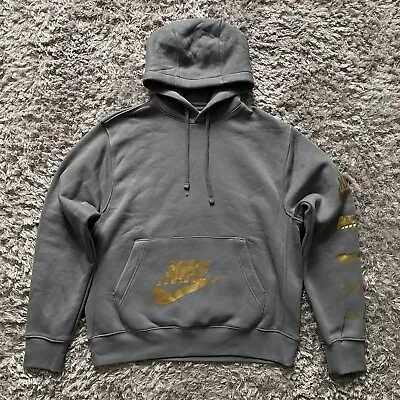 Buy Nike Standard Issue Fleece Hoodie Grey/Gold Mens Size M RRP £60 • 23.99£