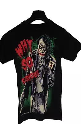 Buy Joker T Shirt Small Black Graphic Print  Mens Batman SLIM FIT 16 Inch Pit To Pit • 14.63£