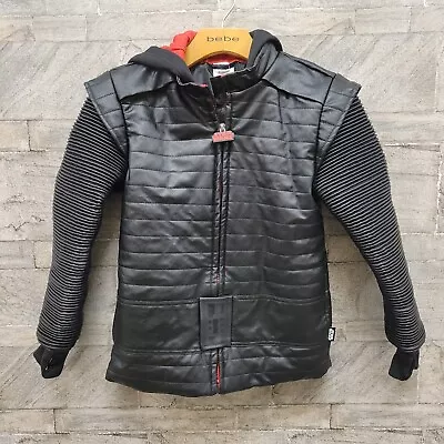 Buy Disney Store Star Wars Black Kylo Ren Hooded Faux Leather Jacket Size 7/8 NWT • 39.34£