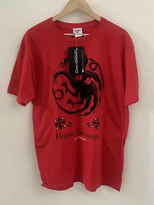 Buy Offical Game Of Thrones House Of Targaryen Mens T Shirt 2018 Gildan Red Dragon • 15.99£