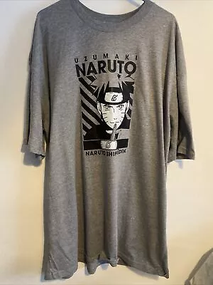 Buy Uzumati Naruto XXL Grey T-Shirt True Classic Anime Print Free UK Shipping • 15£