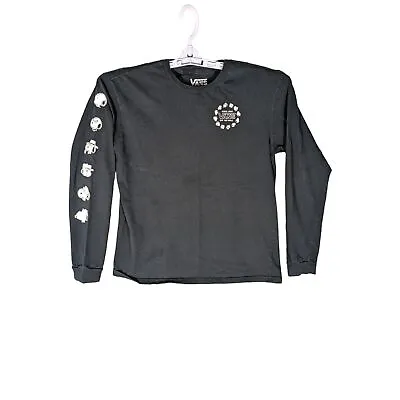 Buy VANS Peanuts Black Long Sleeve Pull Over Shirt W/ Arm Graphics Youth Size L  • 11.80£