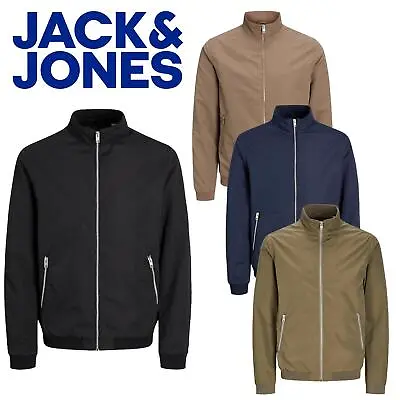 Buy Jack & Jones Men's Light Weight Jacket High Neck Bomber Jacket Long Sleeve Coats • 29.99£