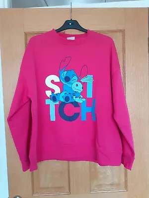 Buy Disney Stitch Ladies Pink Long Sleeved Top Size Large • 2.99£