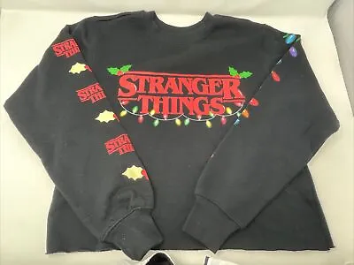 Buy Stranger Things Christmas Lights Cropped Sweatshirt Women SMALL Pullover • 11.26£