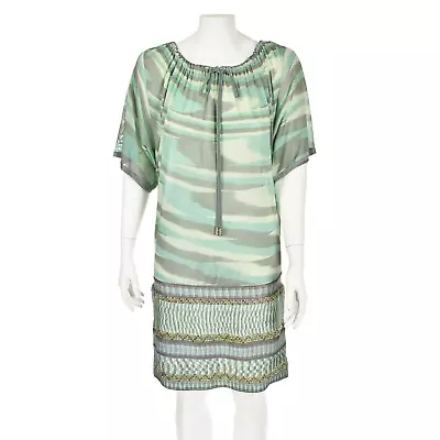 Buy MISSONI Aqua Knit Dress Trimmed With 2340 Pastel Colored Crystals S2-4 NWT $3250 • 425.31£