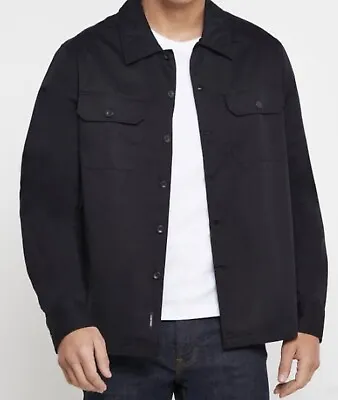 Buy CALVIN KLEIN Mens Black Twill Relaxed Fit Overshirt Shacket Jacket Shirt Size XS • 19.99£