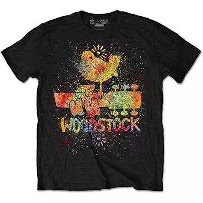 Buy Woodstock - Woodstock Unisex T-Shirt  Splatter Large - New T-Shirts - J1362z • 8.77£