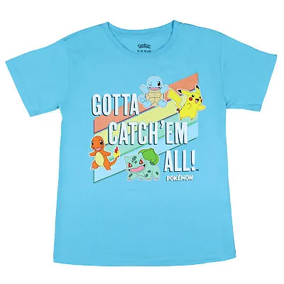 Buy Pokemon Boys' Gotta Catch'em All Squirtle Bulbasaur Pikachu Charmander T-Shirt, • 12.16£