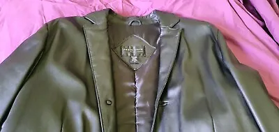 Buy Italian Leather Jacket Men's Overcoat Tupac 2Pac Makaveli Matrix Designer Luxury • 139£