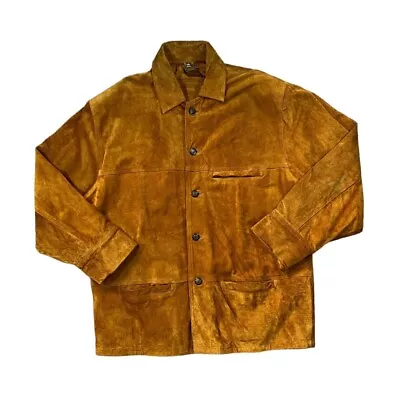 Buy Vintage 90's AKASO REAL LEATHER Genuine Heavyweight Tan Suede Leather Jacket XXL • 35£