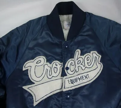 Buy Vintage Satin Finish Crocker Equipment Team / Varsity Jacket Tom Prostock XL L • 34.95£