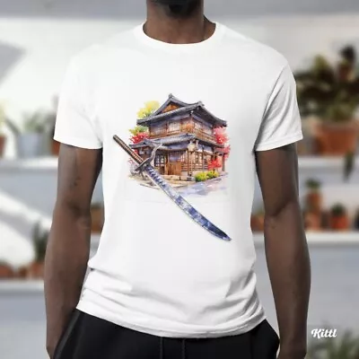 Buy Crew Neck T -Shirt Printed Japanese Art Samurai M/L/XL White 3 • 6.95£