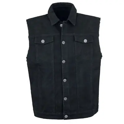 Buy Men's Denim Retro Waistcoats Slim Fit Jacket Sleeveless Cowboy Motorcycle Vest • 19.66£
