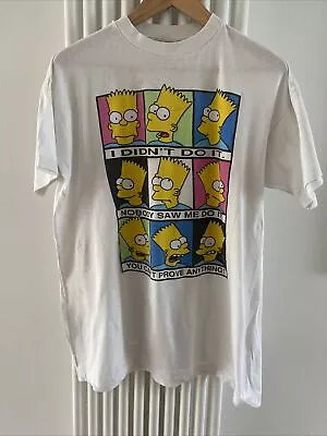 Buy Vtg 1990 Bart Simpson The Simpsons T-Shirt Single Stitch Size Large • 40£