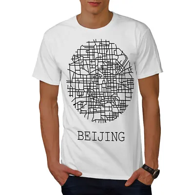 Buy Wellcoda Beijing City Map Fashion Mens T-shirt, Big Graphic Design Printed Tee • 16.99£