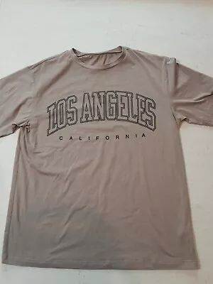Buy Los Angeles T- Shirt Adult Size XL Brown Graphic Logo Crew Neck Short Sleeve • 3.75£